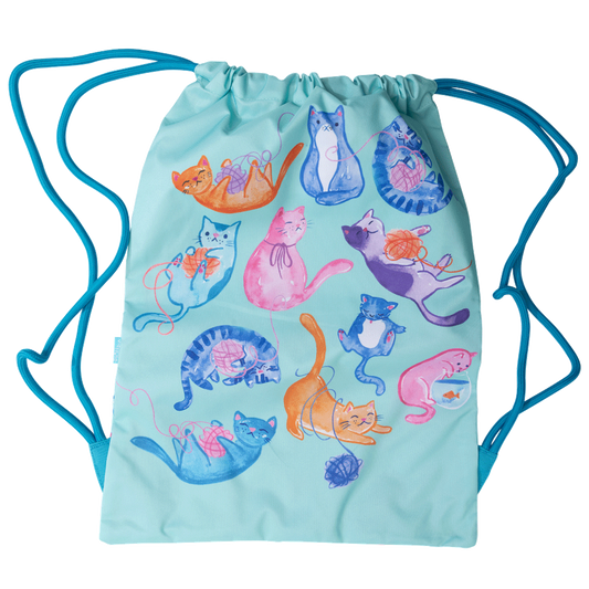 Spencil Big Drawstring Bag - Crazy Cats