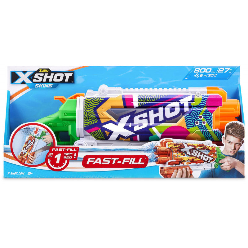 X-Shot Fast Fill Skins Pump Action Water Gun Assorted Designs