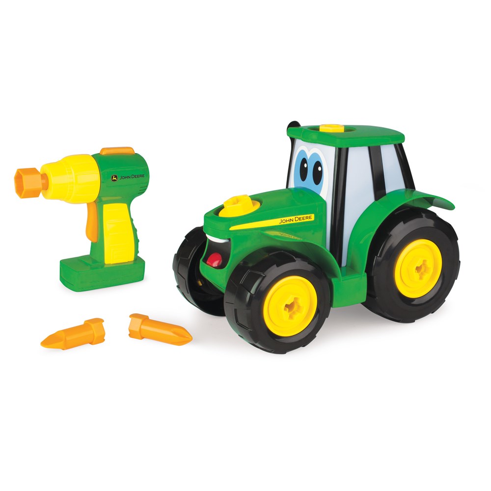 John Deere Build-A-Johnny Tractor Toy with drill and 2 bits