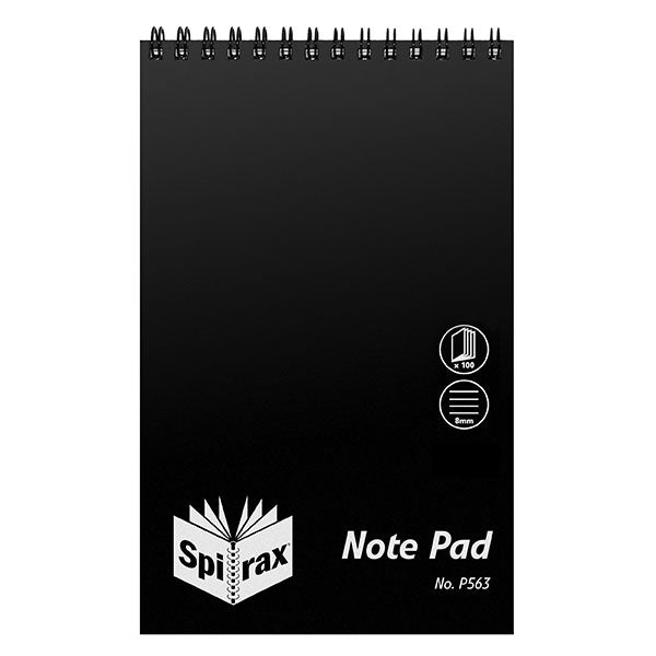 Notebook Spirax P563 PP Top Opening 100 Pages Black