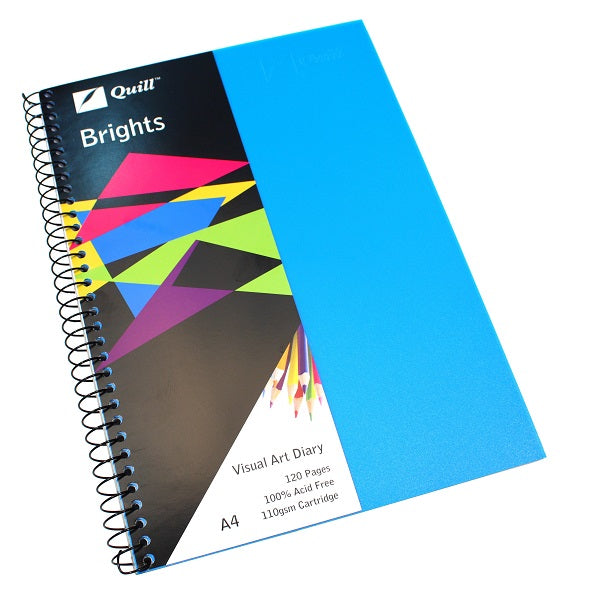 Visual Arts Diary Quill A4 120 Pages Blue