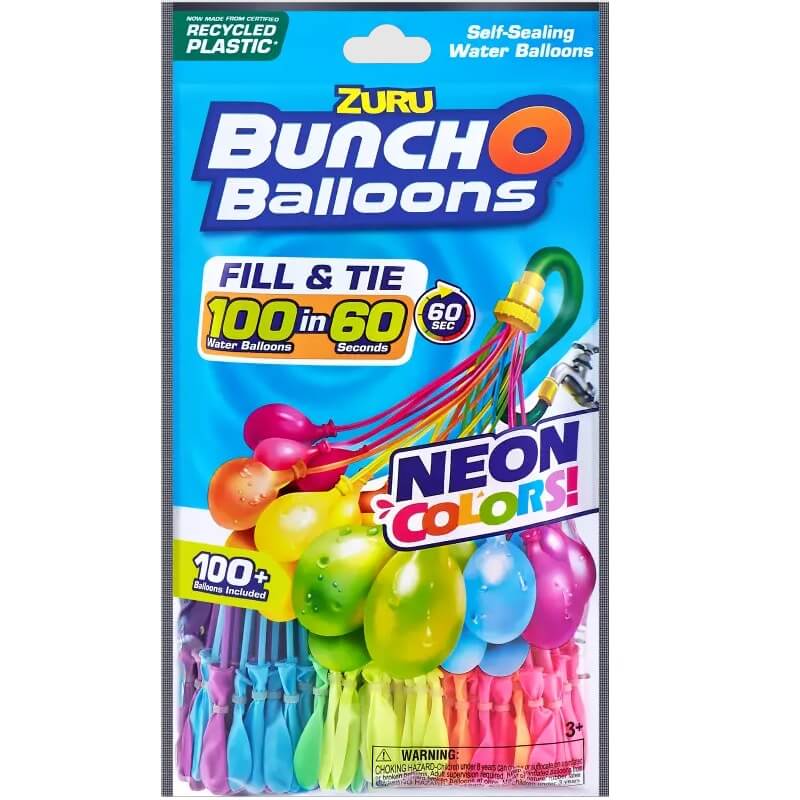 Front view of Bunch O Balloons Neon Colors 3 Pack