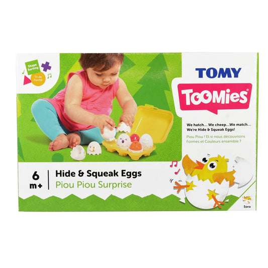 Tomy Hide & Squeak Eggs Box Front