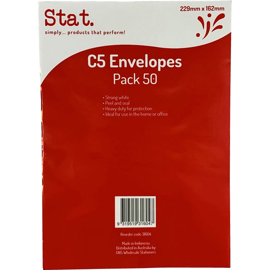 Envelope C5 229mmx162mm White Secretive Peel & Seal 50 Pack