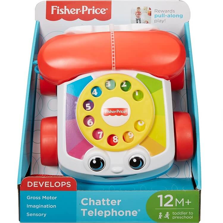 Fisher-Price Chatter Phone Toy in packaging viewed from front