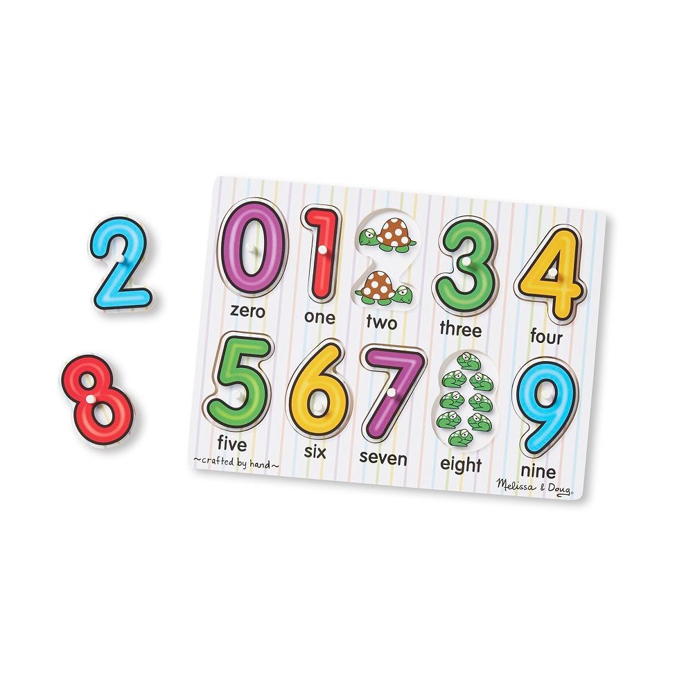 Melissa & Doug - See-Inside Numbers Peg Puzzle - Pieces Out