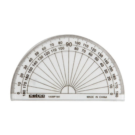 Protractor 10cm 180deg Half Circle Clear