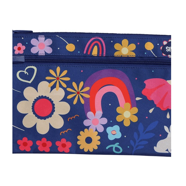 Spencil Twin Zip Pencil Case Flower Power