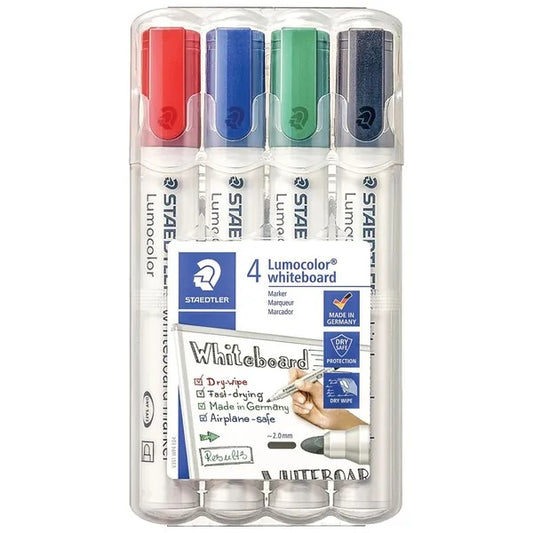 Whiteboard Markers Staedtler 351 Bullet 4 Assorted Wallet