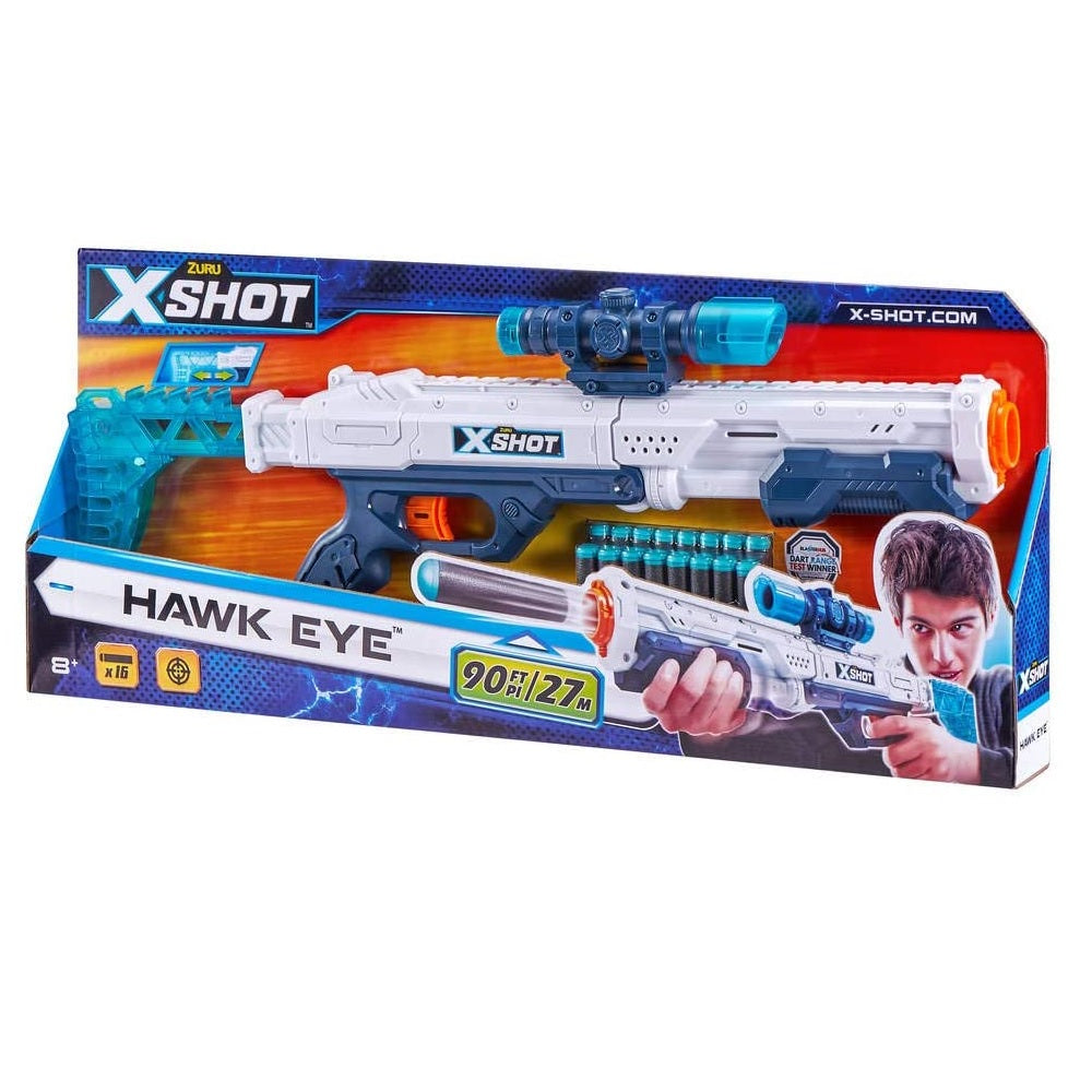 X-Shot Hawk Eye Dart Blaster Packaged Front